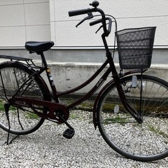 458、ママチャリ26インチ(マルーン)