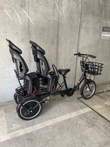 ふたご自転車(専用チャイルドシート、専用カバー付き)