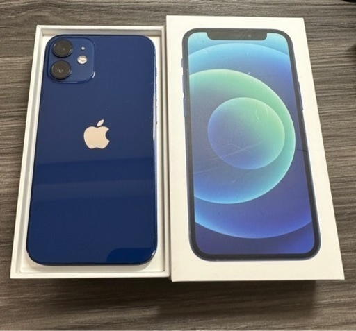 【美品】iphone12 mini 本体 64GB ブルー simフリー 充電ケーブル付
