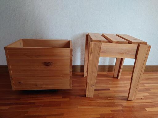 木製イス　木箱　手作り