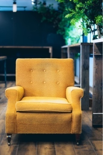 <値下げ>ヴィンテージ　シングルソファ　YELLOW 79,980→19,990