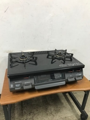 ☆値下げ☆ N2304-926 Rinnai ガステーブル　都市ガス用　2019年製　KSR670BKL 左強火　ホース付き