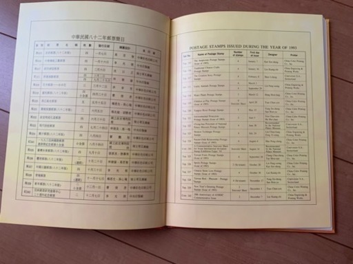 1993年中華民国切手帳