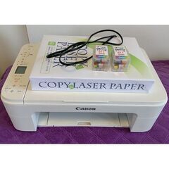Canonプリンター＋カラーインク2個A4用紙500枚付きPIX...