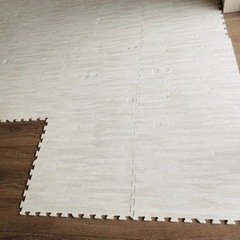＜63枚+11枚＞滑りにくいジョイントマット　大判　木目調　ホワ...
