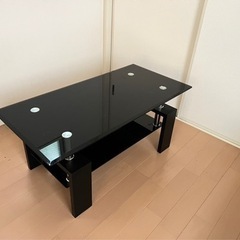 【美品】☆【激安】 ガラステーブル　ブラック　の画像
