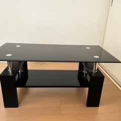 【美品】☆【激安】 ガラステーブル　ブラック　の画像