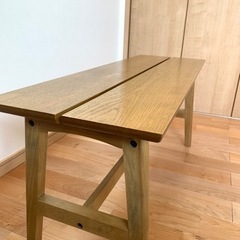 【終了】KANADEMONO 木製ベンチ チェア オーク材の画像