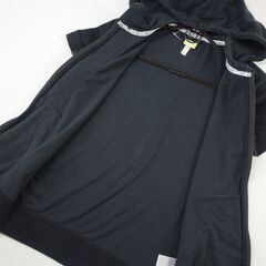 【No.32】adidas 半袖フルジップパーカー ブラック Lサイズの画像