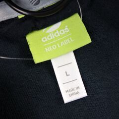 【No.32】adidas 半袖フルジップパーカー ブラック Lサイズの画像