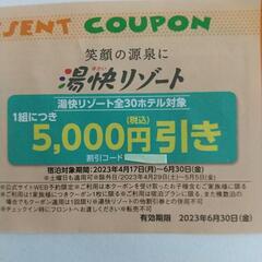 湯快リゾート 5000円割引券の画像