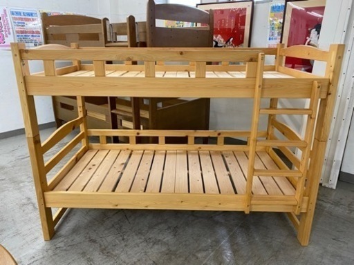 【愛品館 江戸川店】大川家具 檜 2段ベッド ID:153-018566-007