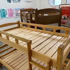 【愛品館 江戸川店】大川家具 檜 2段ベッド ID:153-018566-007の画像