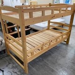 【愛品館 江戸川店】大川家具 檜 2段ベッド ID:153-018566-007の画像