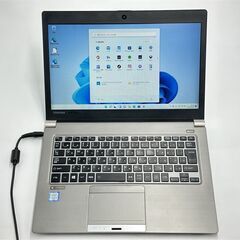 送料無料 保証付 高速SSD 13.3型 軽量 薄型 ノートパソコン 東芝 R63/F 中古良品 第6世代 Core i5 8GB 無線 Bluetooth Windows11 Office.