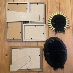 フォトフレーム 木目 ビンテージ の画像