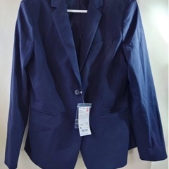 UNIQLO ストレッチジャケット　ストライプ　ネイビー　Mサイ...