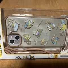 iPhone14/13 ミニオンストラップ付きスマホカバー