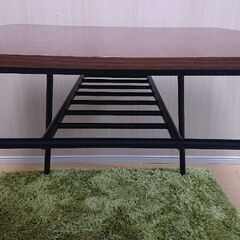 ニトリ　テーブル　table　正方形　ダークブラウンの画像