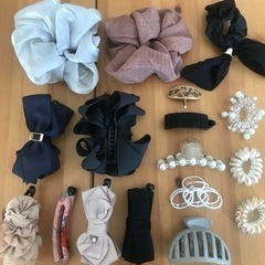 ヘアアクセ 17点おまとめ バナナクリップ シュシュ 他