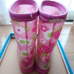 長靴　Pujit レインブーツ R-817 ピンク　18cmの画像