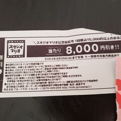 スタジオマリオ　割引券　6月30日まで②
