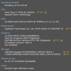 【値下げ不可】ゲーミングPC、i7-4790（4コア最大4.0GHz）、GTX1060、メモリ16GB、高速M.2 SSD 192GB、大容量HDD ２TB、650W電源の画像