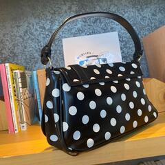 人気 ドット柄鞄バッグ水玉トートバッグ大玉柄カバーレディースの画像