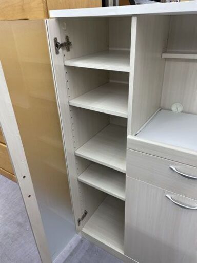 レンジ台 幅75ｃｍ 食器棚 ミドルレンジボード キッチン収納 白 ホワイト 札幌市手稲区