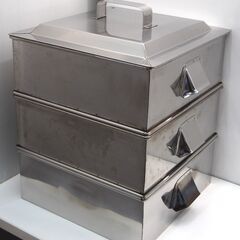 Silver Arrow 3段 ステンレス製 蒸し器 約34.5*34.5*39cmの画像