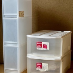 天馬 衣類収納ケース（未使用）とMUJI キャスター付ストッカー...