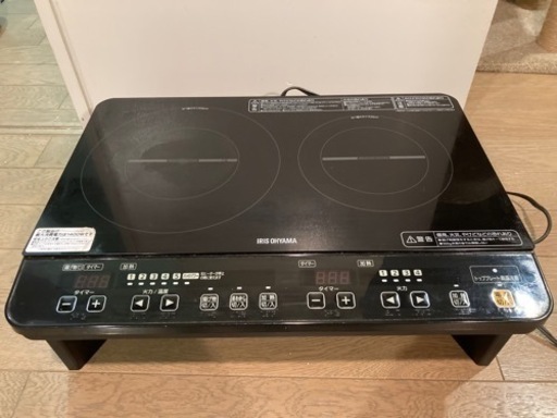 【美品】IH 二口　アイリスオーヤマ足付き