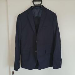 H&M セットアップスーツ　スリムフィット　ダークネイビー 無地...