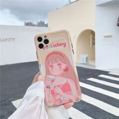 【新品未使用】iPhone11Pro/5.8インチstrawberry Ilustrator  アイフォン ショルダー ストラップ ストラップホール シリコン製 キャラクター 小型 薄型 軽量 ショルダー カバー ケース 韓国 BLACKPINK おしゃれ かわいい インスタ VLOG アニメ TikTok Instagram  iPhone 11 Pro / 11 / SE 第3世代 / SE 第2世代 / XS / XR / X / 8 / 7の画像