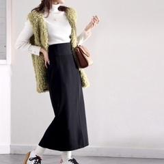 ロングスカート  ブラック　バックスリットの画像