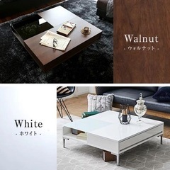 白のセンターテーブル　LOWYA リビングにオシャレなローテーブル（美品）の画像