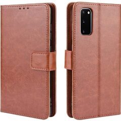 【新品未使用】Galaxy S20 ケース ブラウン 手帳型 カ...