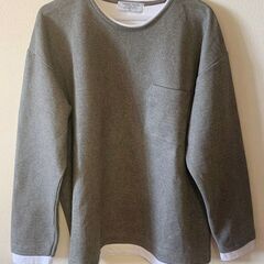 重ね着風★長袖カットソー／メンズLLサイズ