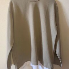 重ね着風★長袖カットソー／メンズLサイズ