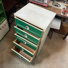 タンス 5段引き出し 収納家具 衣類収納 昭和レトロポップ グリーン