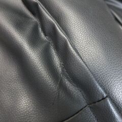 【値下げ】二人掛けリクライニングソファ ブラック 黒 レザー調 ソファべッド 【直接引取限定】の画像