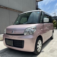 スズキ　スペーシア　車検R6年5月　フルセグ　左電動パワスラ ピンク ツートンの画像