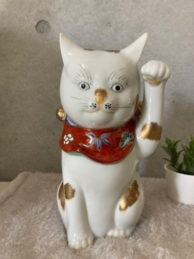 九谷焼　招き猫　猫置物