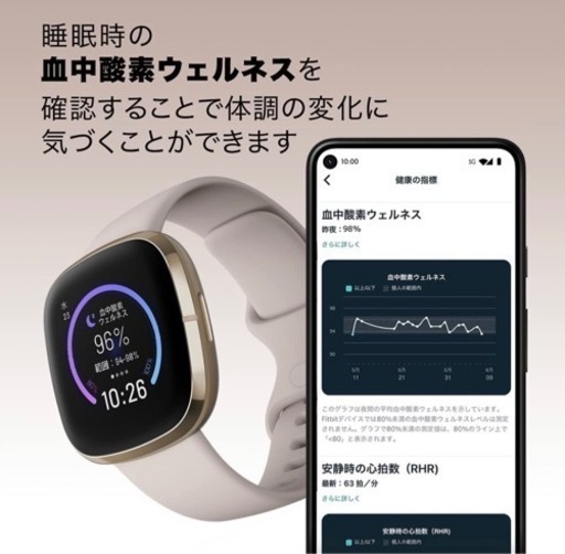 【スマートウォッチ】Fitbit sence（2022年秋購入）