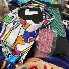 新品★ カラフル猫ちゃんエコバッグに和柄マスクカバー付き