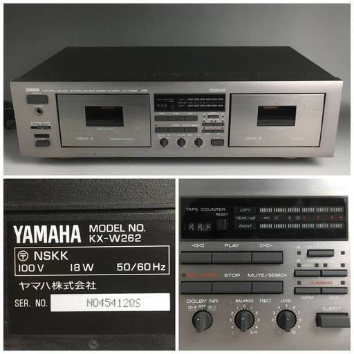 ut3/97 YAMAHA/ヤマハ KX-W262 ダブルカセットデッキ ヤマハ オーディオ　カセットデッキ※音出し確認済み