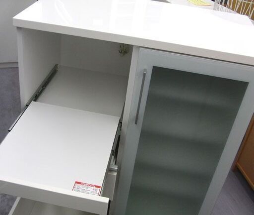 ミドルレンジボード ニトリ 幅88cm 高さ101cm ニトリ ホワイト 白 エナメル キッチンボード 食器棚 キッチンカウンター 家