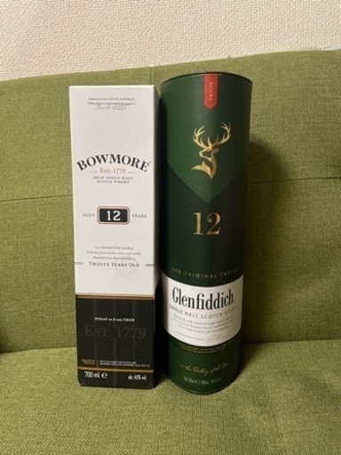 未開封　ボウモア12年とグレンフィデック12年