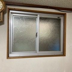 昭和レトロ　窓ガラス　サッシ　網戸付き　2