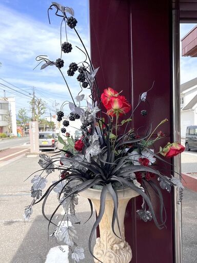 高級ホテル特注品 造花アレンジメント 薔薇 バラ ロココ調 フラワー